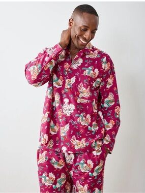 Printfresh Men's/unisex PJ set in Berry “holiday hens”- new, still in packaging